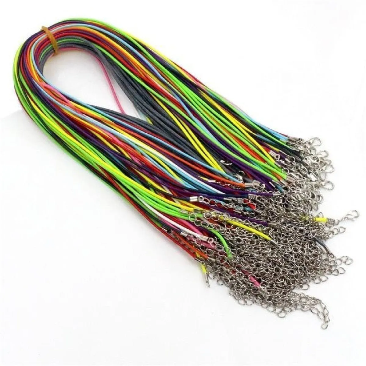 10pcs Adjustable Braided Rope Necklaces & Pendant Charms Findings Lobster Clasp String Cord 2mm