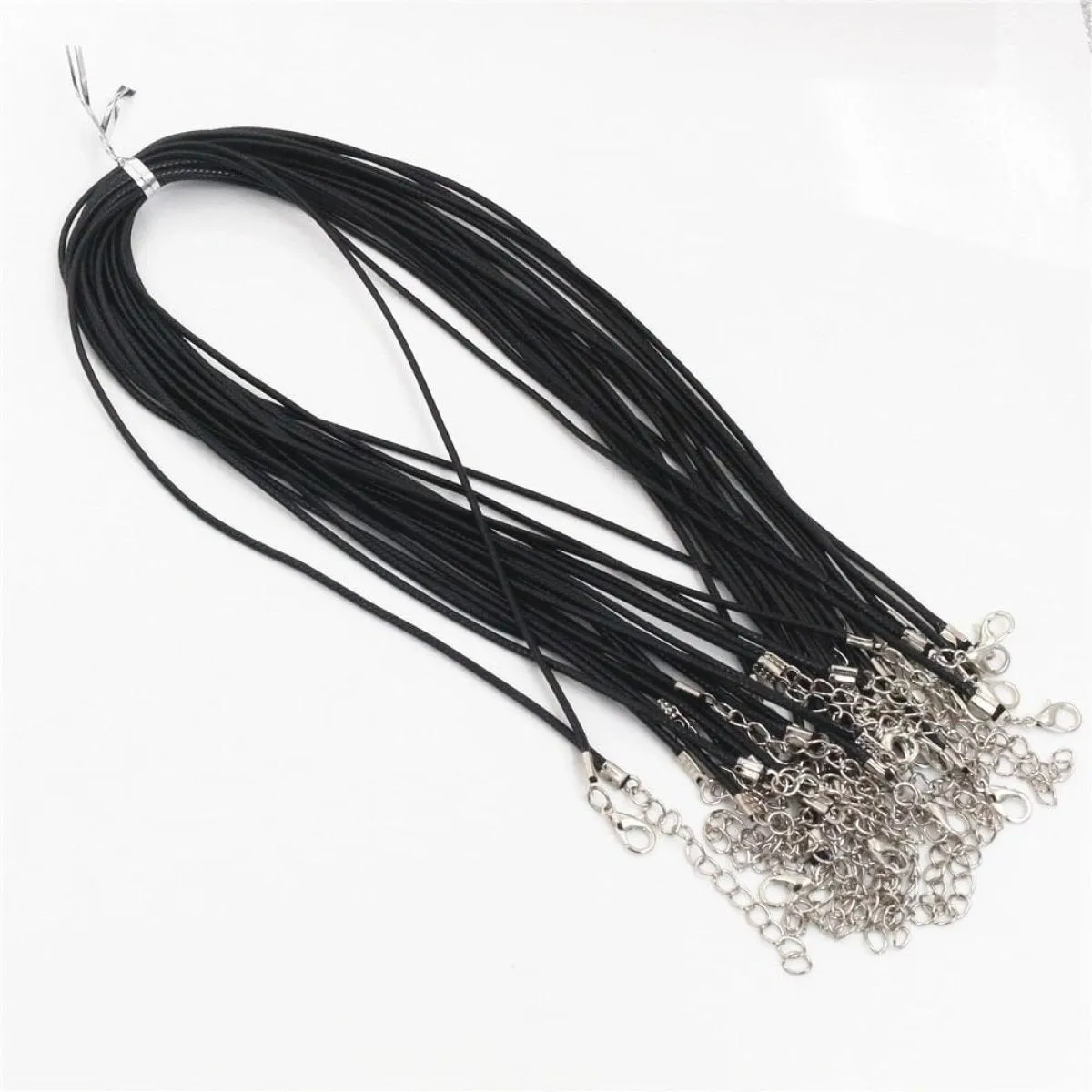 10pcs Adjustable Braided Rope Necklaces & Pendant Charms Findings Lobster Clasp String Cord 2mm
