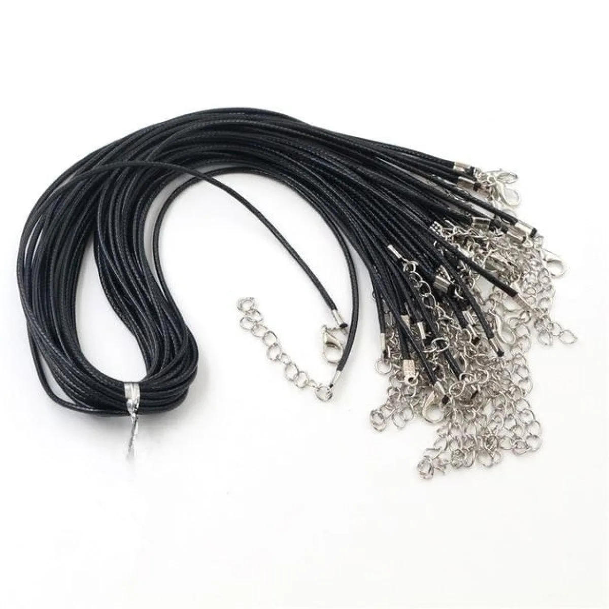 10pcs Adjustable Braided Rope Necklaces & Pendant Charms Findings Lobster Clasp String Cord 2mm