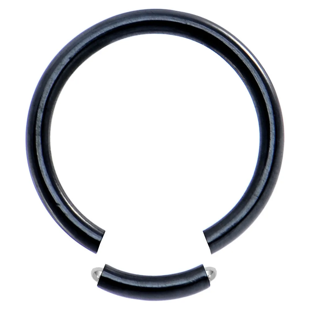 14 Gauge 1/2 Black Anodized Segment Ring