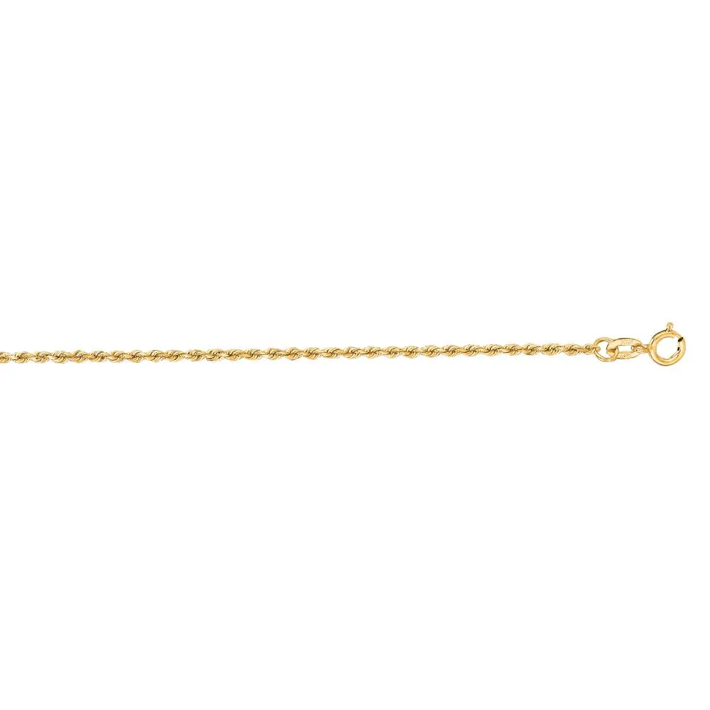 14K Gold 1.4mm Diamond Cut Royal Rope Chain