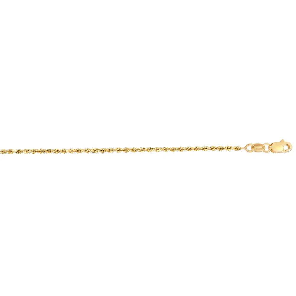 14K Gold 1.4mm Diamond Cut Royal Rope Chain