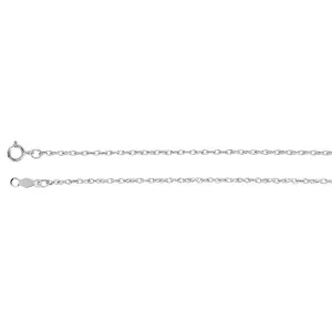 14k White Gold 1.25mm Rope 24" Chain