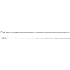 14k White Gold 1mm Diamond-Cut Rope 18" Chain
