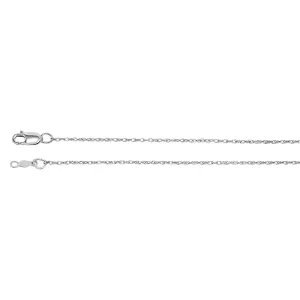 14k White Gold 1mm Rope 18" Chain