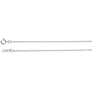 14k White Gold 1mm Rope 24" Chain
