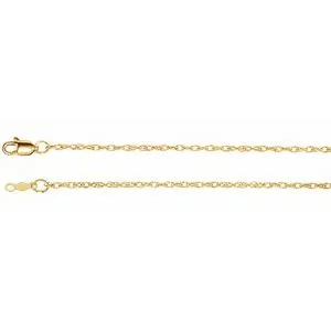 14K Yellow 1.5 mm Rope 18" Chain