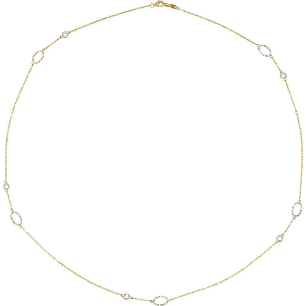 14k Yellow Gold 1/2 CTW Diamond 24" Necklace