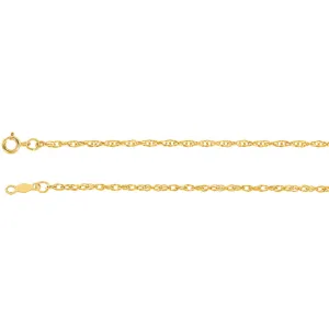 14k Yellow Gold 1.5mm Rope 18" Chain