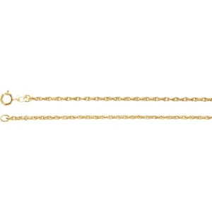 14k Yellow Gold 1.5mm Rope 20" Chain