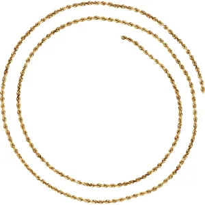 14k Yellow Gold 1.9mm Diamond-Cut Rope 18" Chain with Lobster Clasp