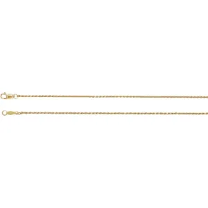14k Yellow Gold 1mm Diamond-Cut Rope 24" Chain