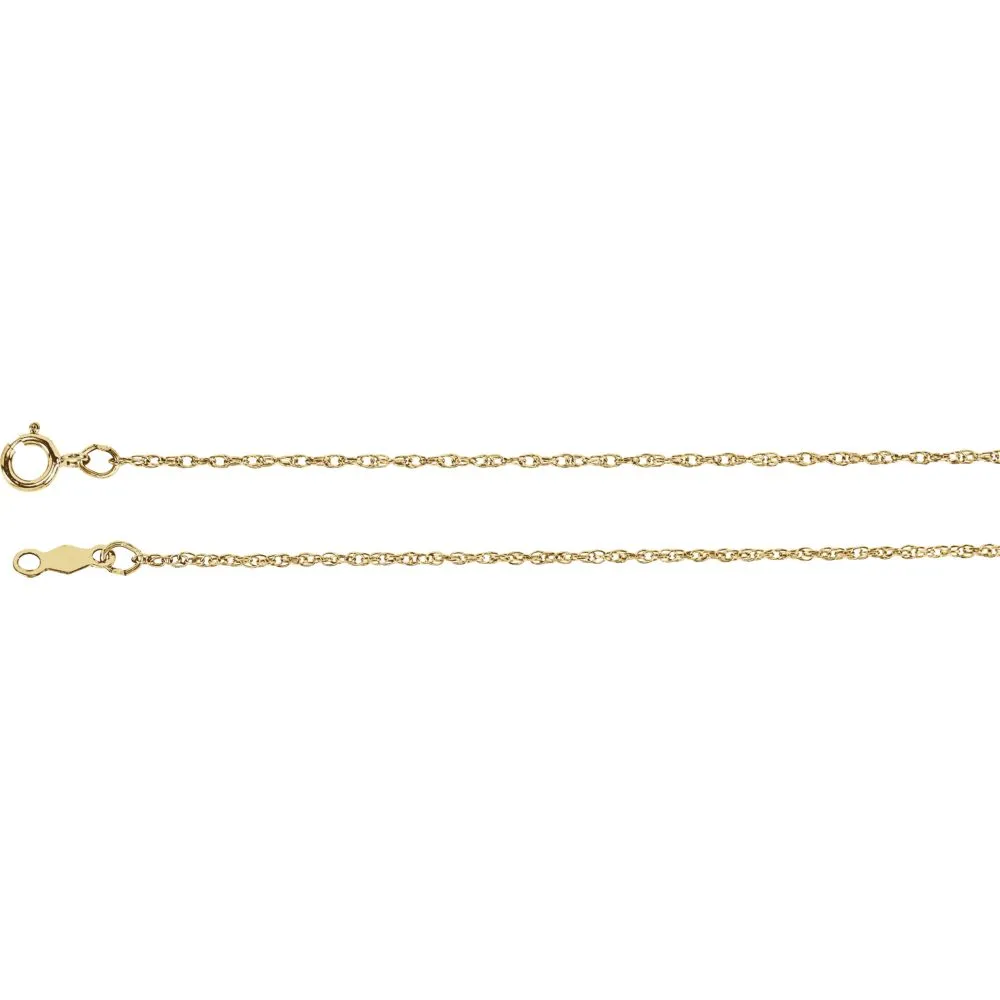 14k Yellow Gold 1mm Rope 20" Chain