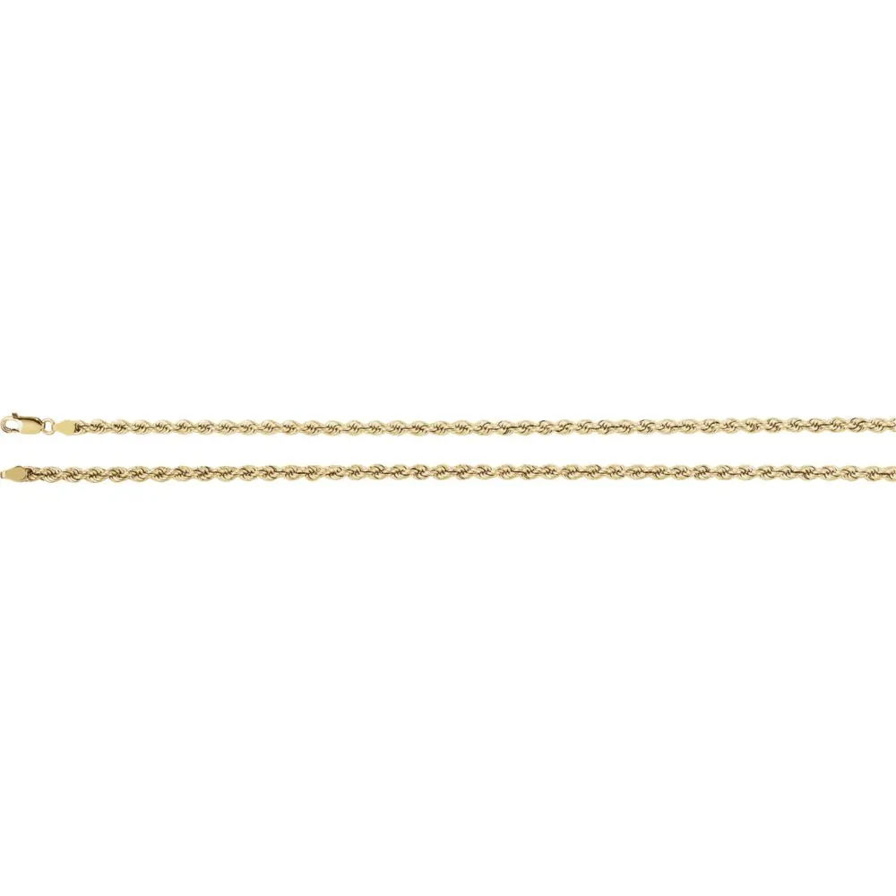 14k Yellow Gold 4mm Rope 16" Chain
