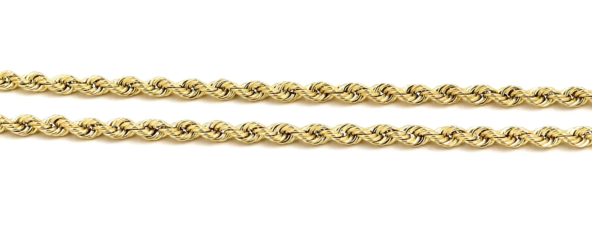 14K Yellow Gold Diamond Cut Rope Chain Real Solid 16" to 26" (2.5mm-5mm)