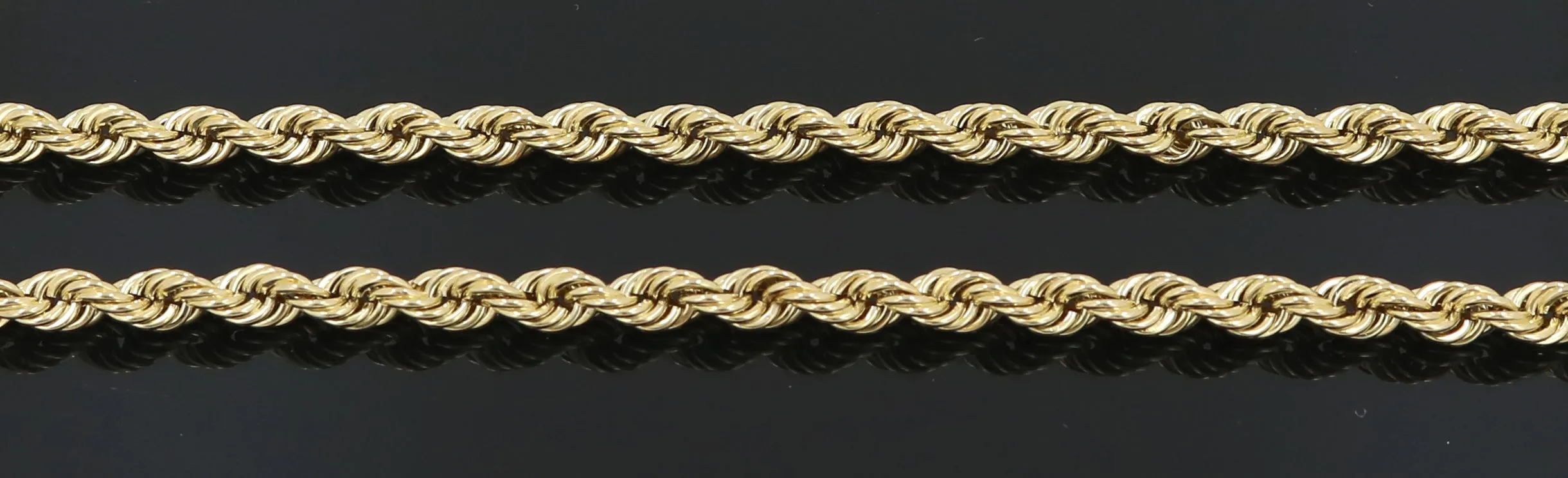 14K Yellow Gold Diamond Cut Rope Chain Real Solid 16" to 26" (2.5mm-5mm)
