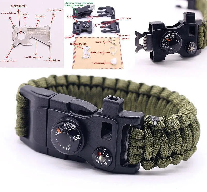 15 in 1 Multifunctional Outdoor Survival Bracelet