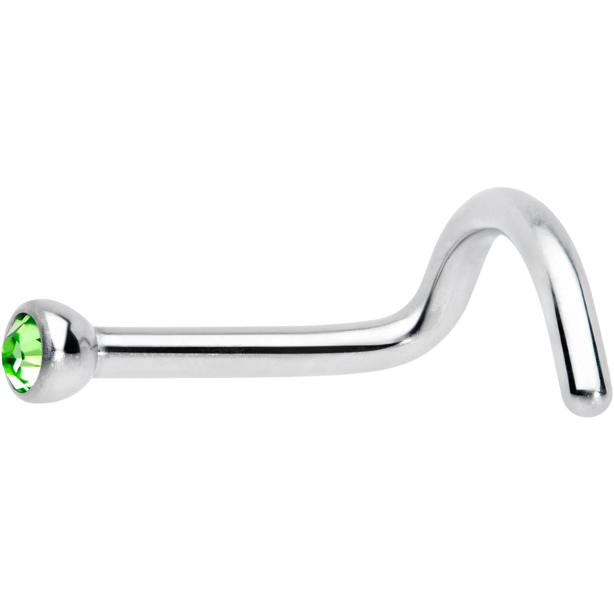 18 Gauge Green 2mm Grade 23 Titanium Press Fit Left Nose Ring Screw
