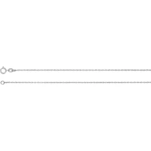 18k White Gold 1mm Solid Rope 20" Chain