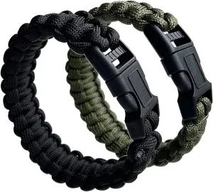 2 Pack Tactical Paracord Bracelets - Teen Army Gear
