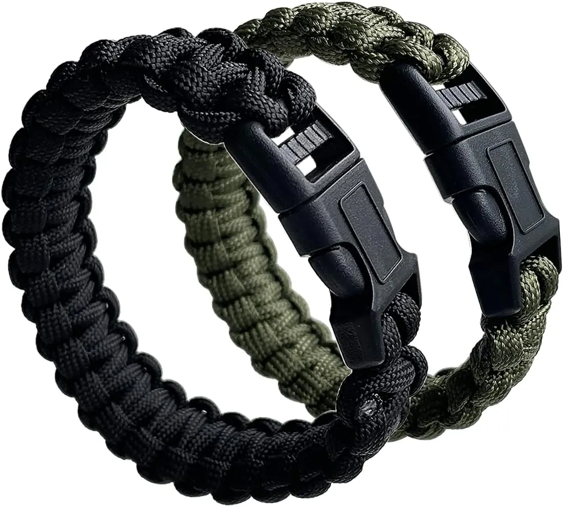 2 Pack Tactical Paracord Bracelets - Teen Army Gear