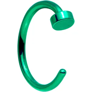 20 Gauge 5/16 Green Anodized Titanium Flat Disc Nose Hoop