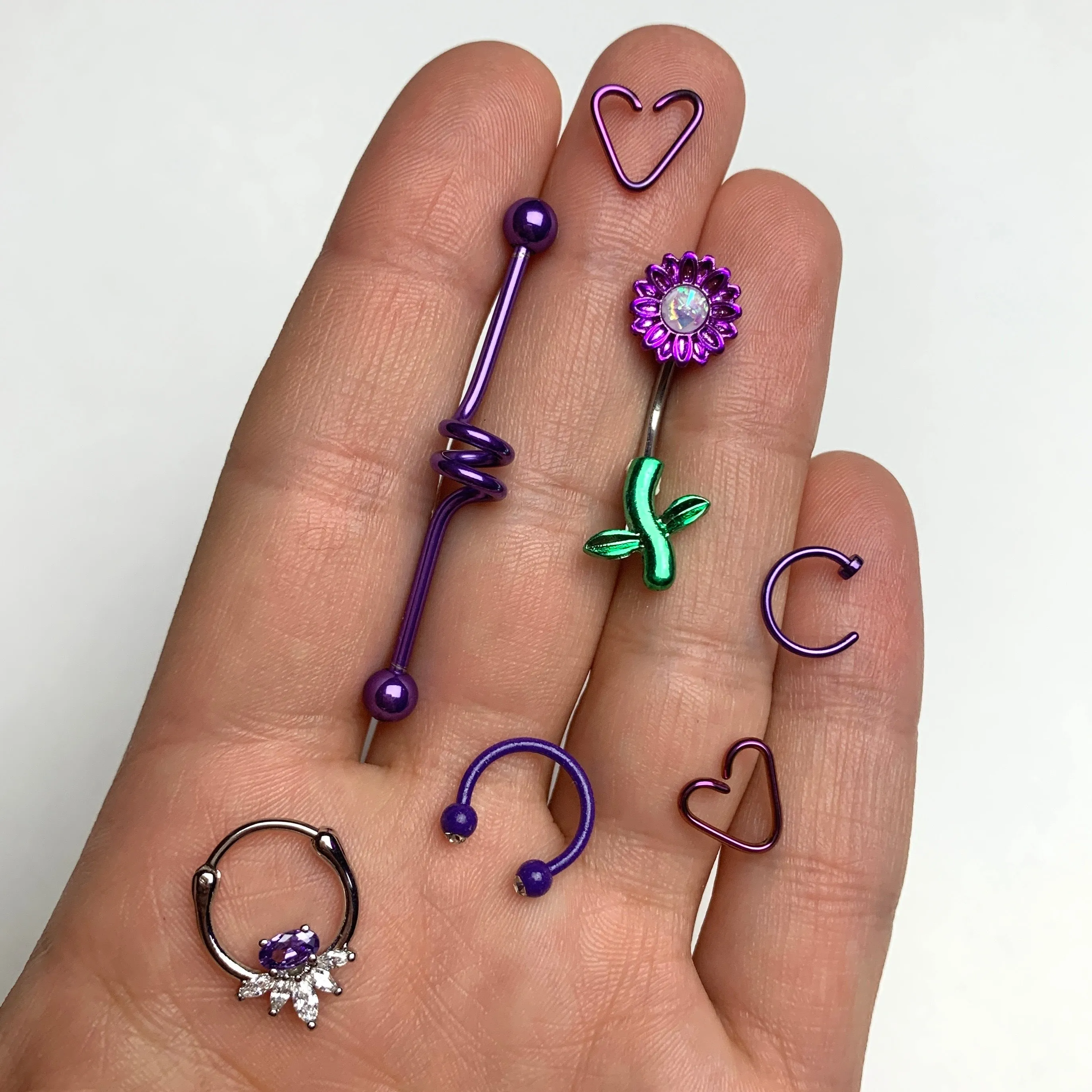 20 Gauge 5/16 Purple Anodized Titanium Nose Hoop