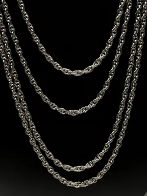 25R 2.5mm sterling silver double rope chain