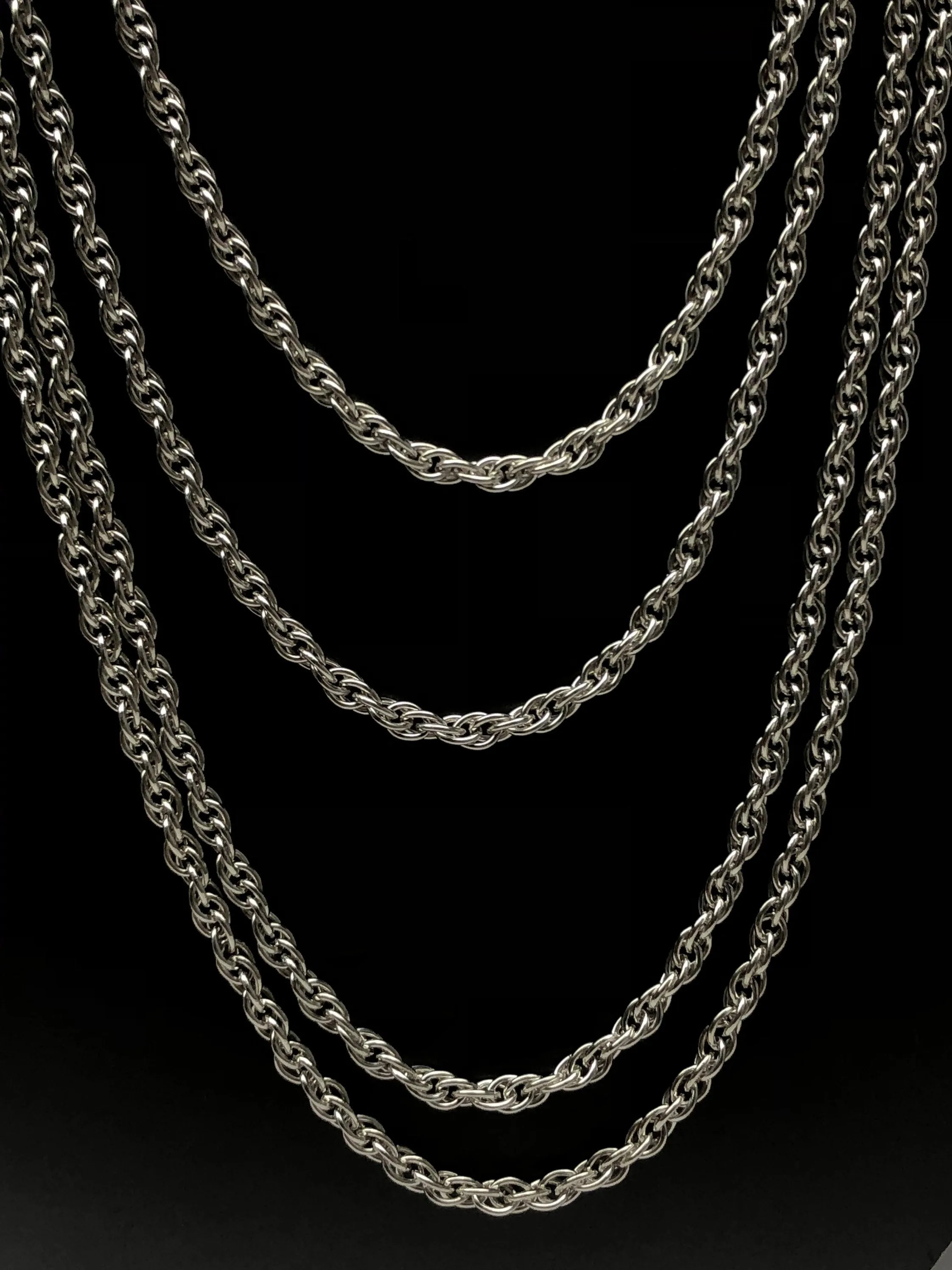 25R 2.5mm sterling silver double rope chain
