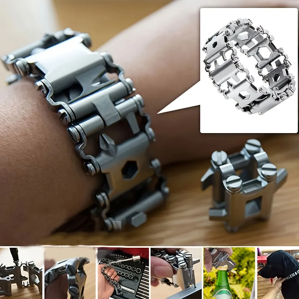 29-in-1 Tool Bracelet Stainless Steel - Outdoor Travel Wristband