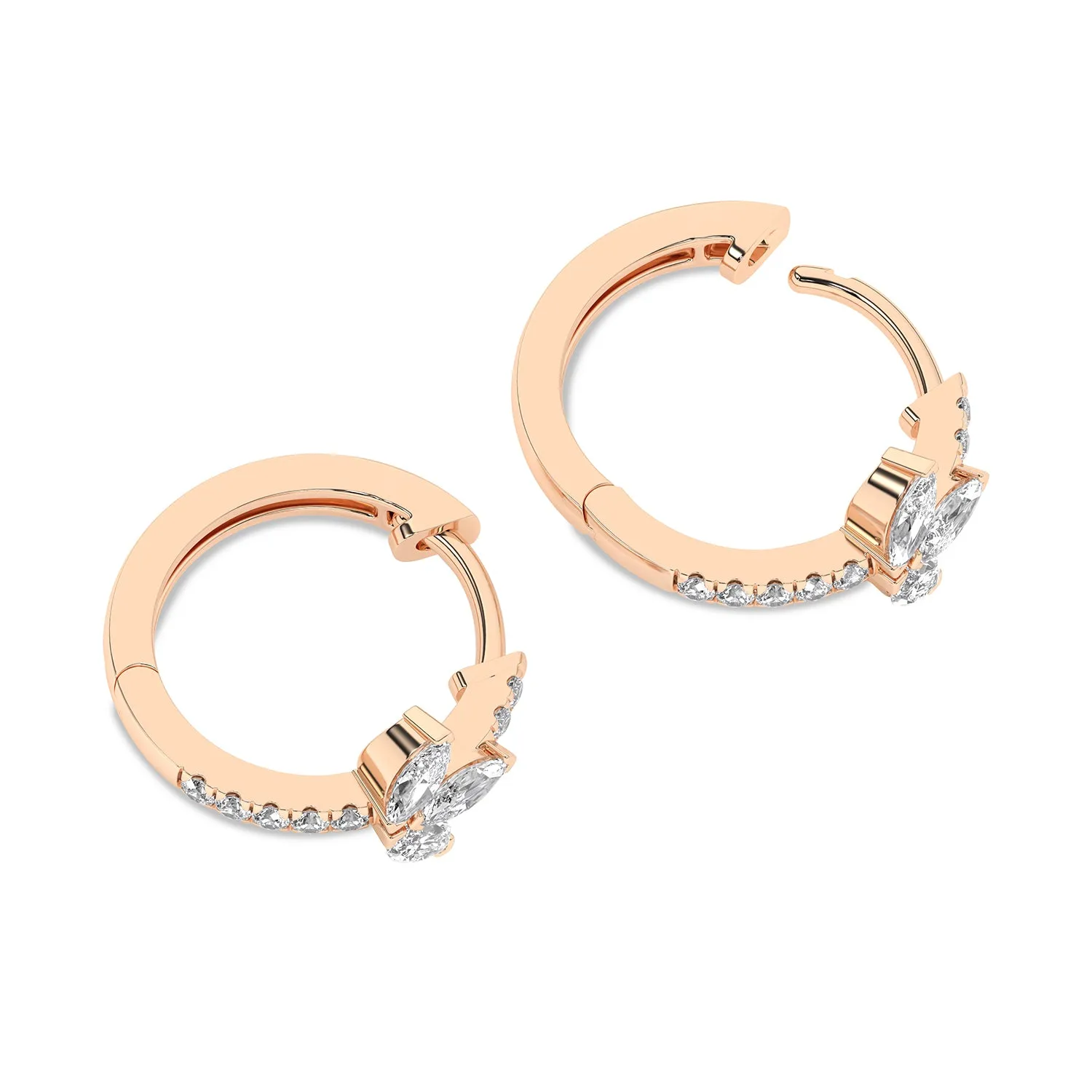 3 Marquise Radiant Huggie Hoops