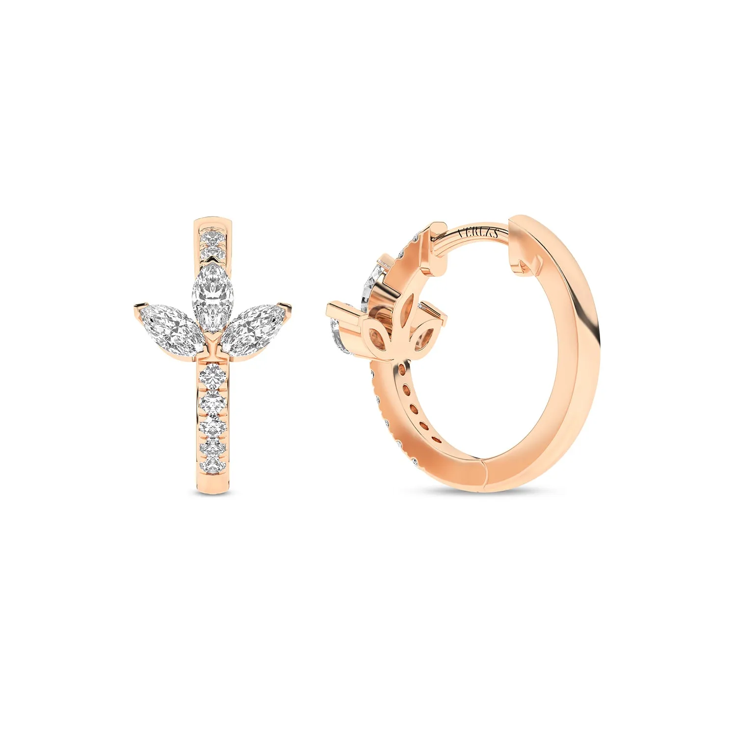 3 Marquise Radiant Huggie Hoops