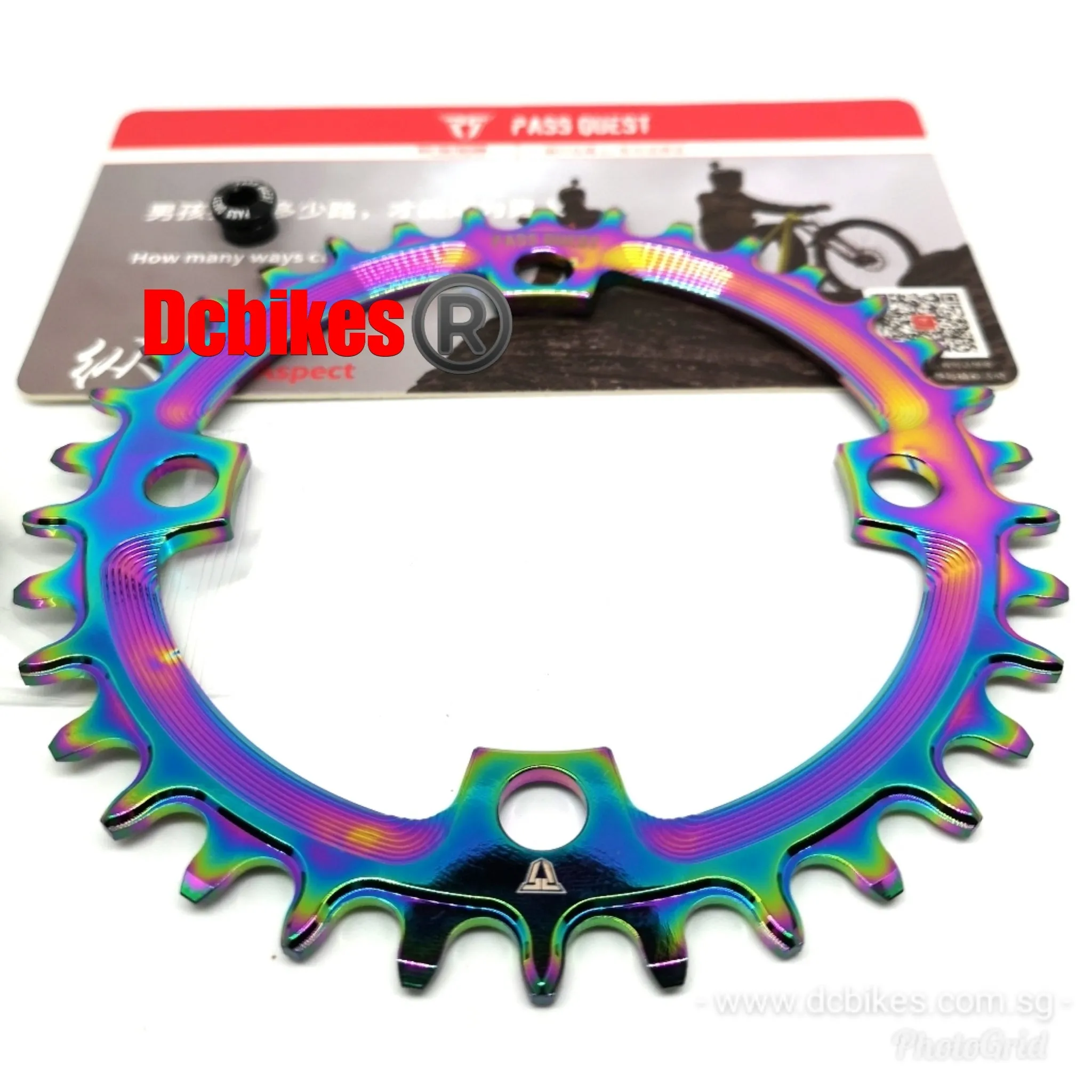 32T | 34T Oil Slick 104BCD Titanium Plated MTB Narrow Wide Chain Ring