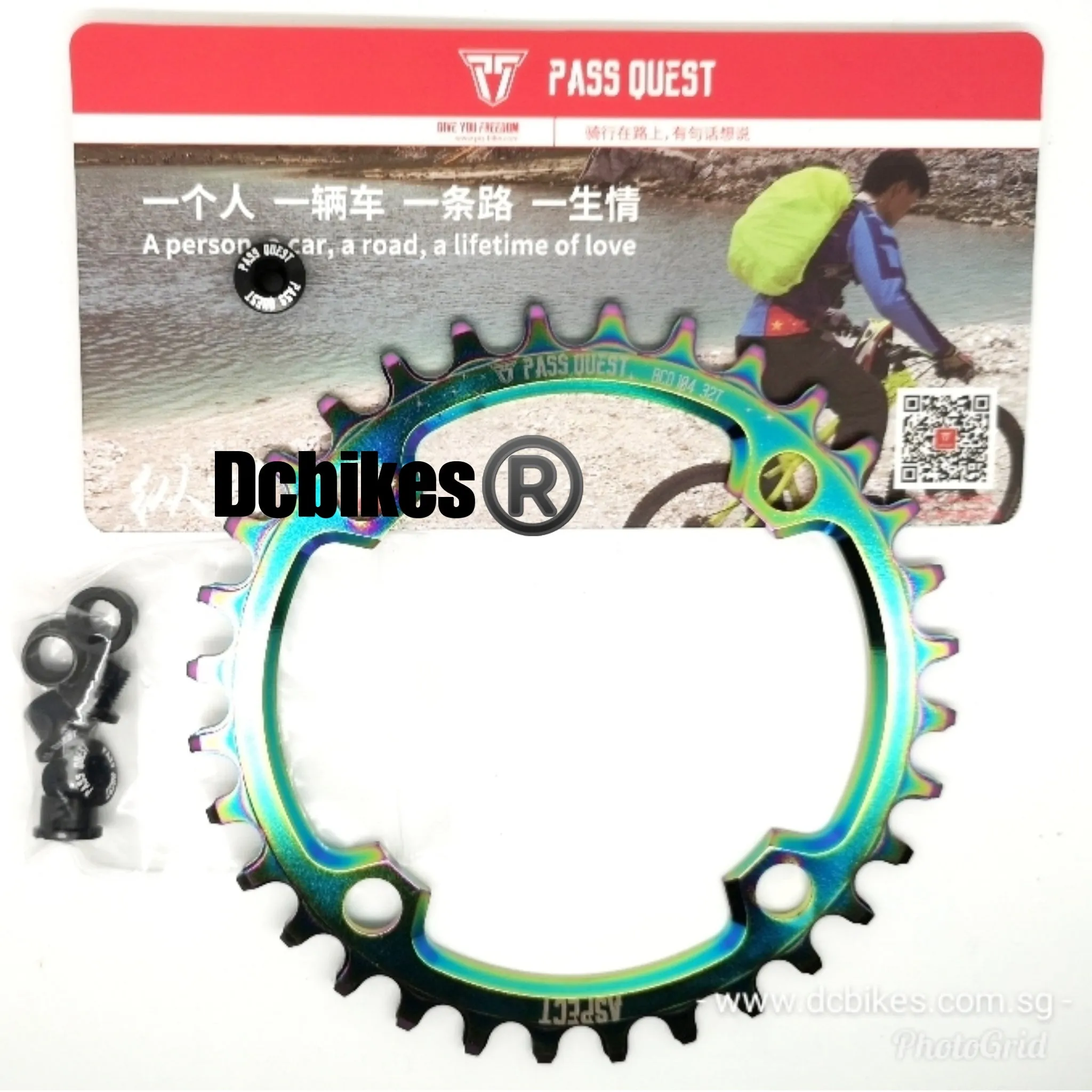 32T | 34T Oil Slick 104BCD Titanium Plated MTB Narrow Wide Chain Ring