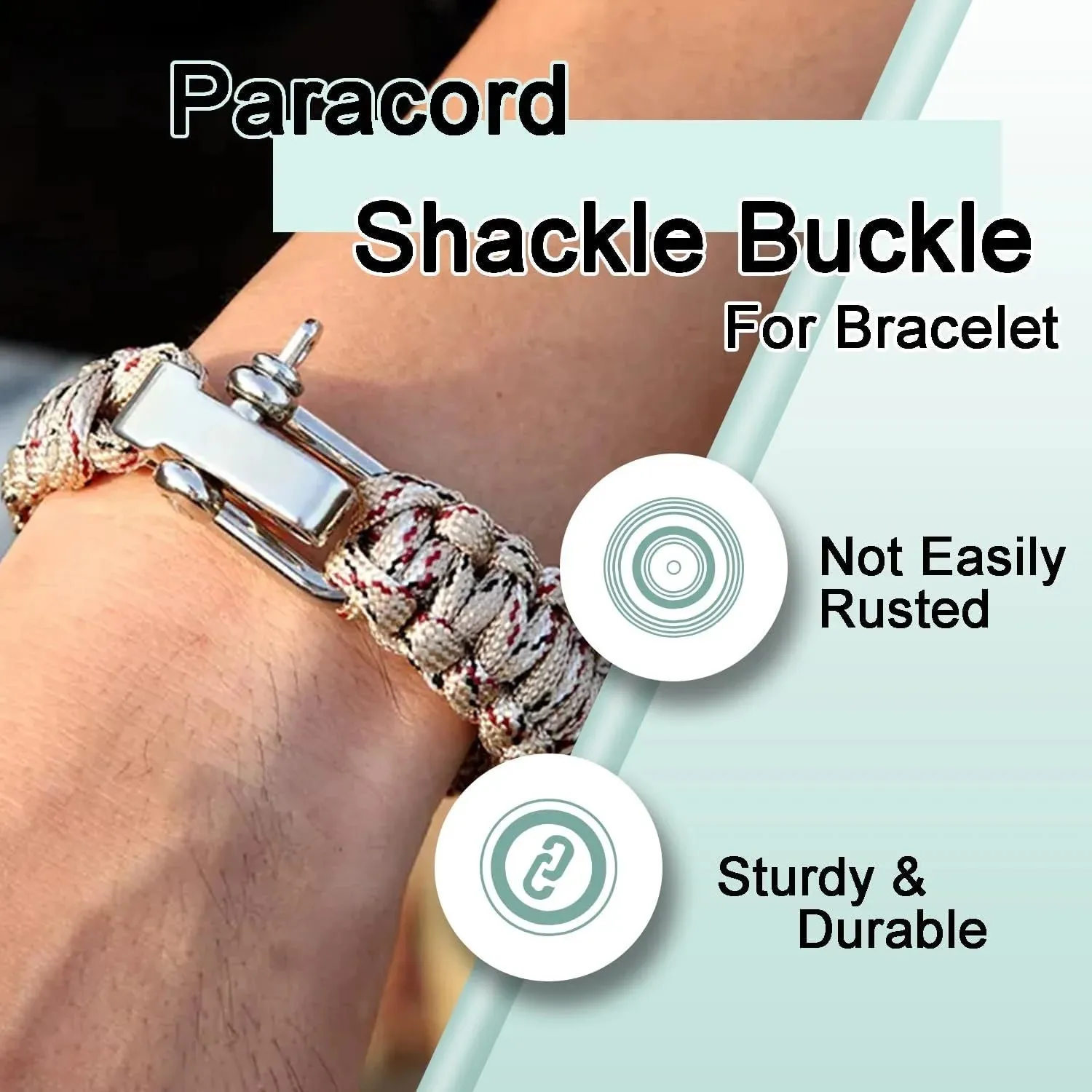 4Pcs Paracord Bracelet Buckle Adjustable Metal Bow Anchor Clasp D Shackle Clip