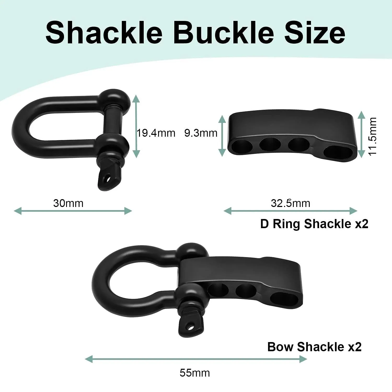 4Pcs Paracord Bracelet Buckle Adjustable Metal Bow Anchor Clasp D Shackle Clip