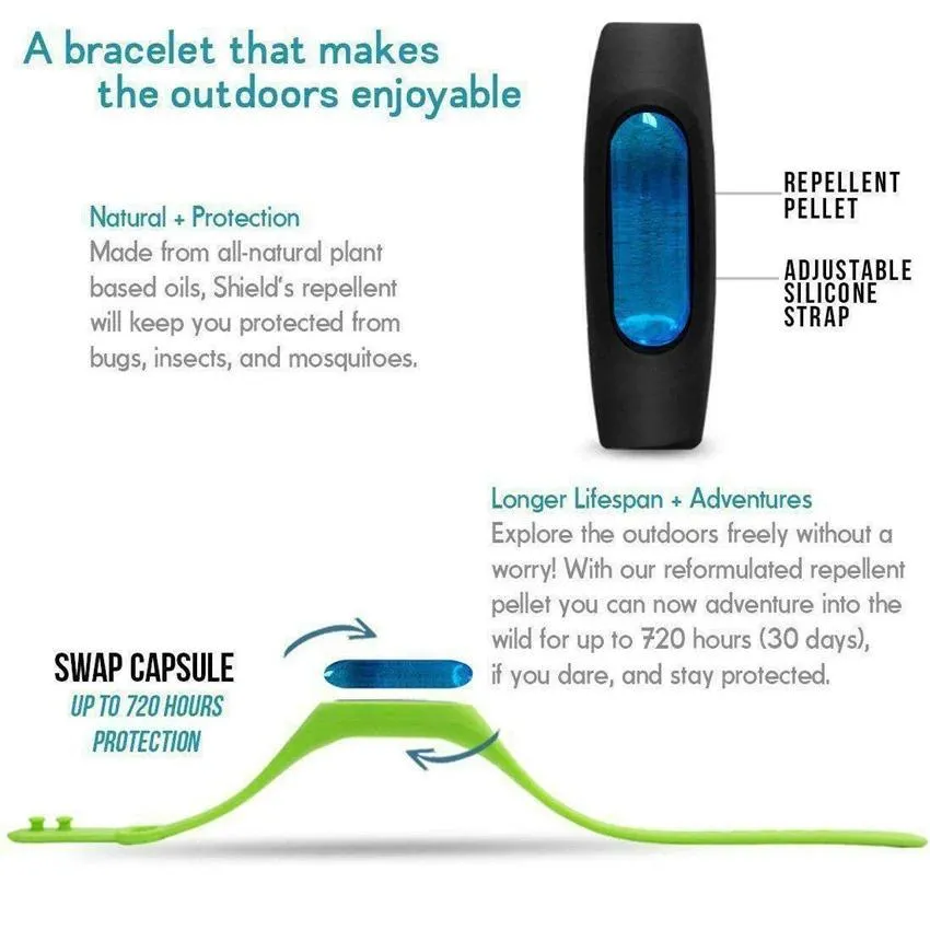 5 Pcs Repello - Human anti-flea, tick, & mosquito bracelet (advanced protection)