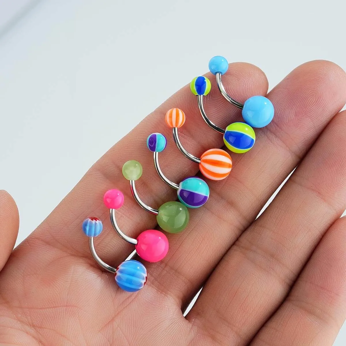 50PCS Colorful Acrylic Belly Rings Pack