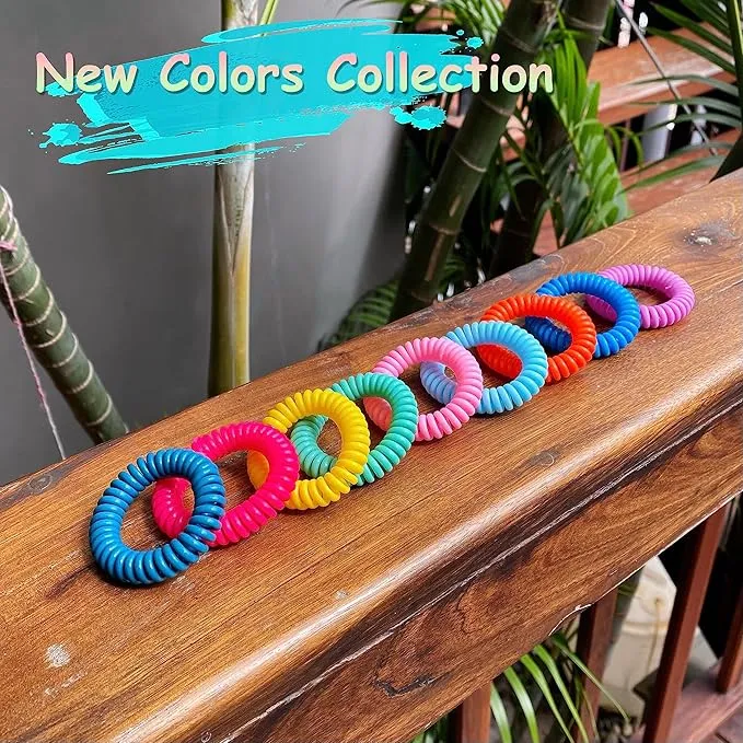 54 Pack Mosquito Repellent Bracelets, DEET-Free Insect & Bug Repellent Wrist Bands with 60 Pack Smile Mosquito Patches for Kids & Adults Outdoor Camping Fishing Traveling