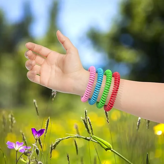 60 Pack Mosquito Repellent Bracelets, DEET-Free Mosquito Bands for Adults & Kids, Individually Wrapped Repellent Wristbands, Camping Travel Beach Essentials