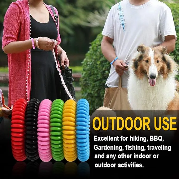60 Pack Mosquito Repellent Bracelets, DEET-Free Mosquito Bands for Adults & Kids, Individually Wrapped Repellent Wristbands, Camping Travel Beach Essentials