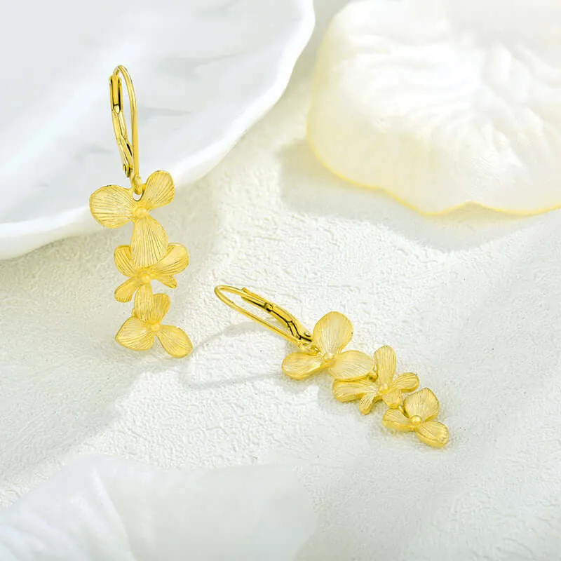 925 Silver Leaf Pendant Huggie Earring