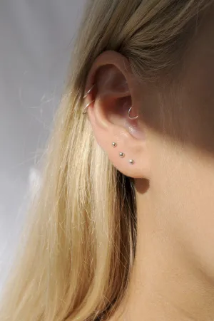 9ct White Gold Tiny Studs