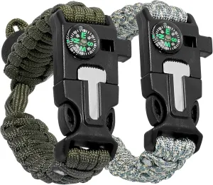 ACOWAY Paracord Bracelets Set - Survival Style!