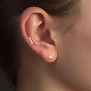 Anchor Earrings  14k