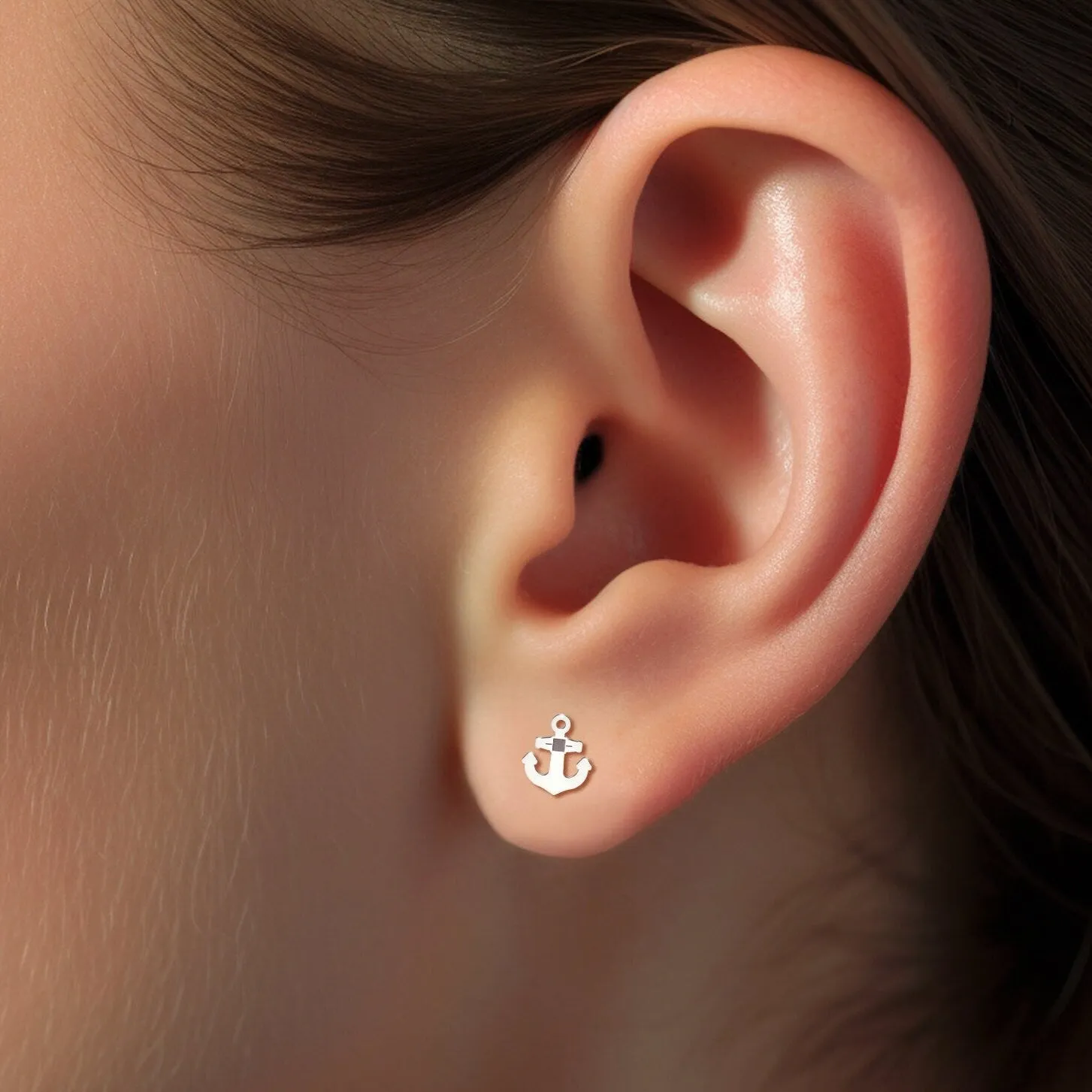 Anchor Earrings  14k
