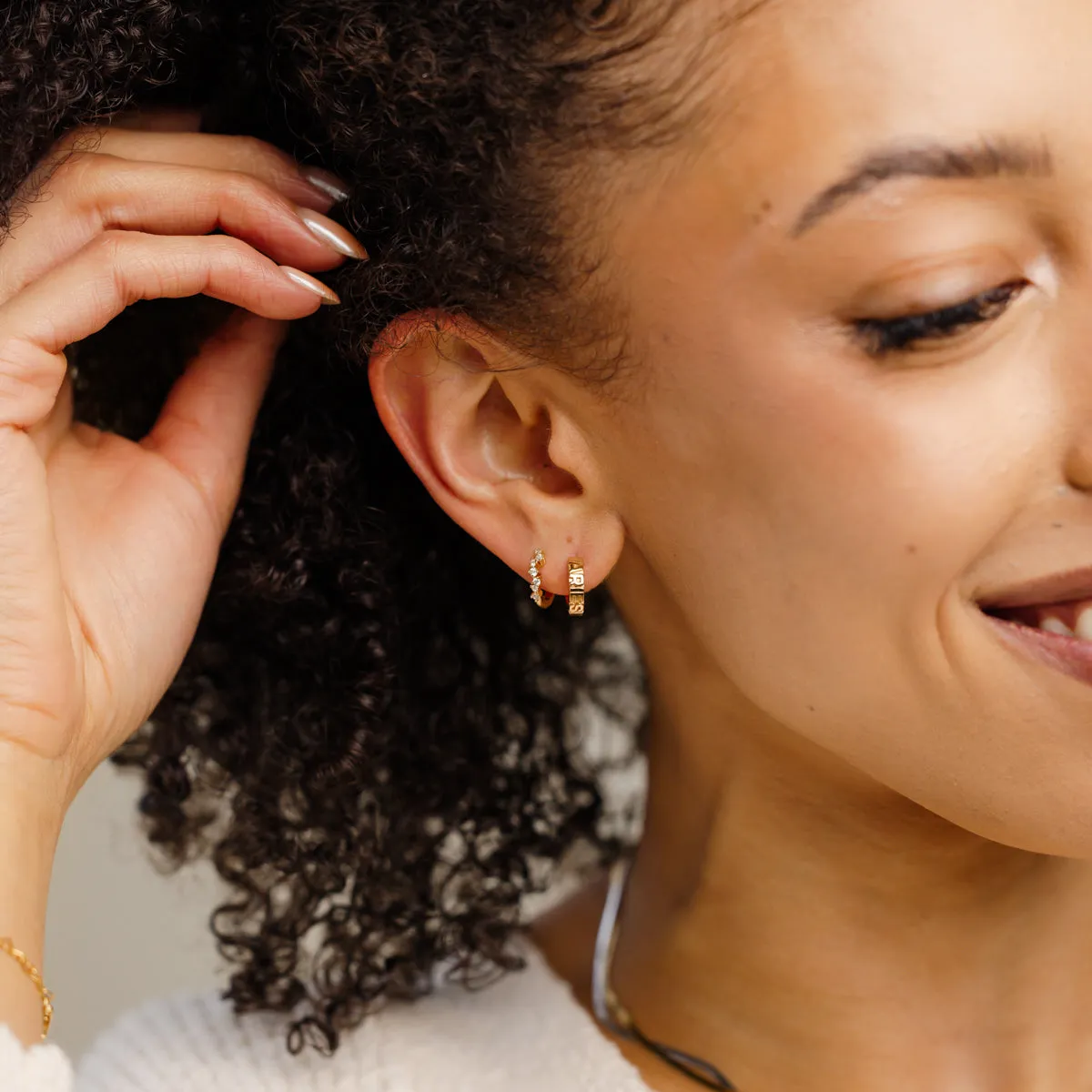Aries Huggie Hoop Earrings | Final Sale