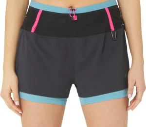 Asics FujiTrail 2 In 1 Womens Running Shorts - Black