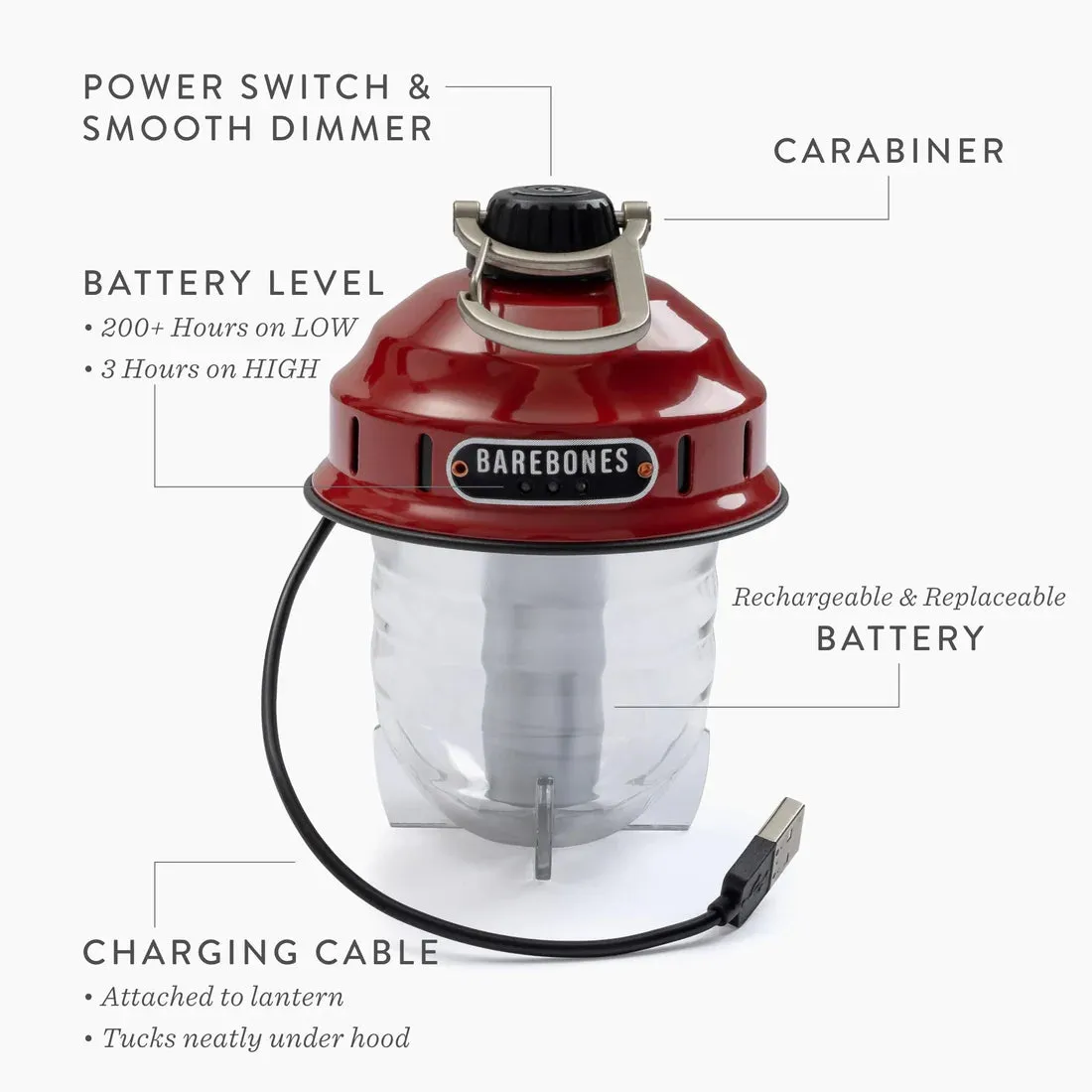 Barebones Beacon Hanging Lantern Red