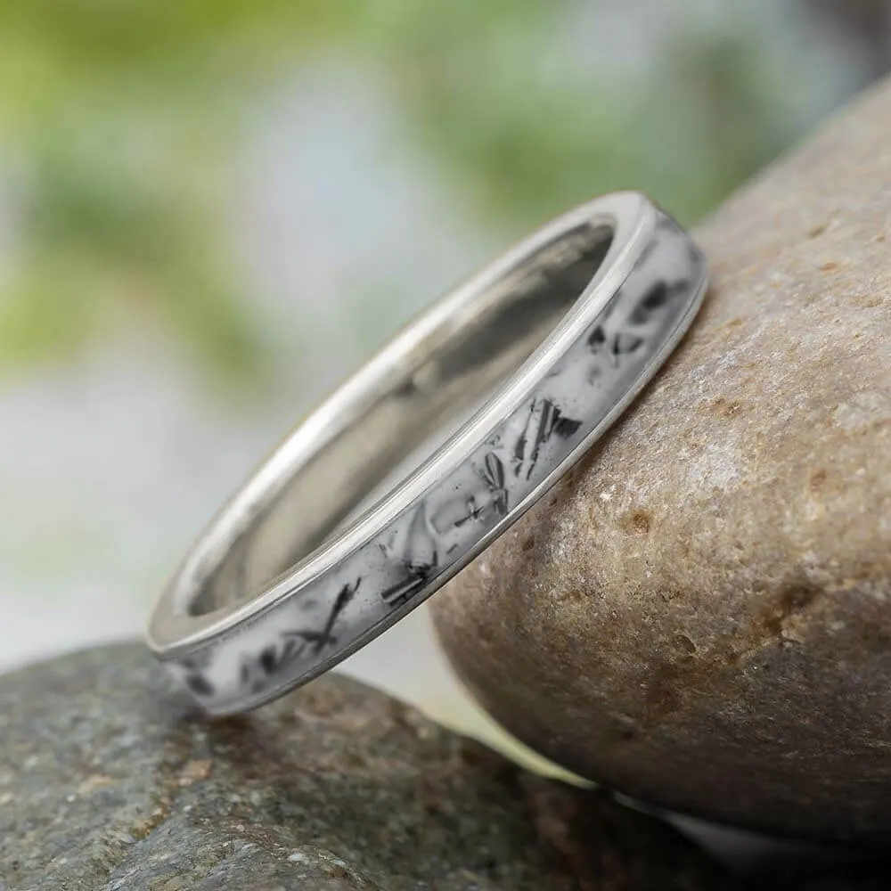 Bike Chain Wedding Band for Women in Titanium